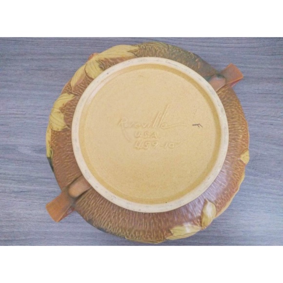 Vintage Roseville USA Clematis Console Bowl 459-10 - Picture 3 of 5